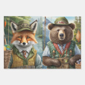 Adventurous Animal Friends, Outdoorsmen Geschenkpapier Set (Vorderseite)