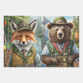 Adventurous Animal Friends, Outdoorsmen Geschenkpapier Set