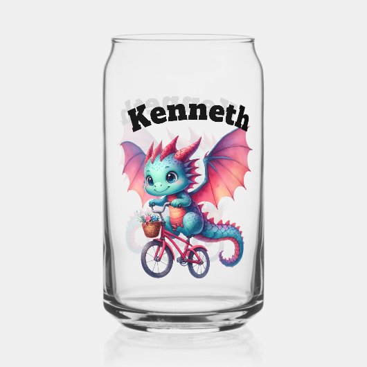Adventurous Baby Drache reiten Fahrrad im Frühling Dosenglas (Rückseite)