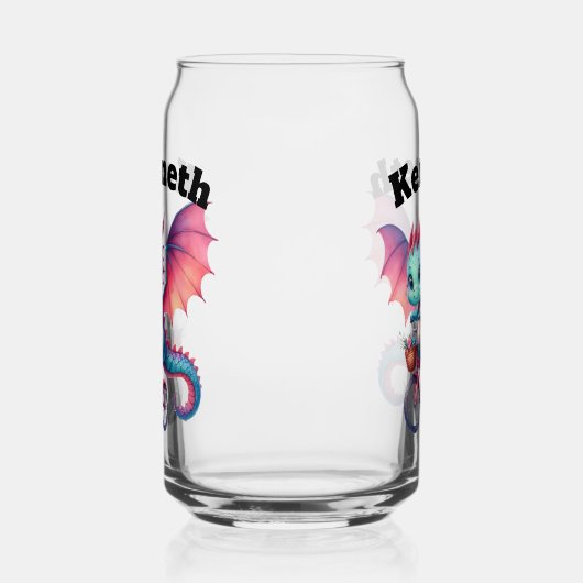 Adventurous Baby Drache reiten Fahrrad im Frühling Dosenglas (Rechts)