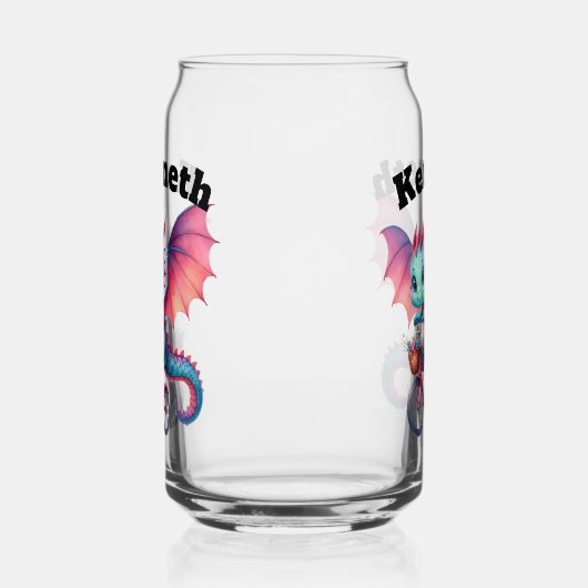 Adventurous Baby Drache reiten Fahrrad im Frühling Dosenglas (Links)