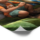 Adventurous Boy und Friendly Dinosaurier Poster (Ecke)