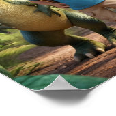 Adventurous Boy und Friendly Dinosaurier Poster (Ecke)