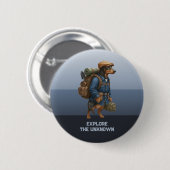 Adventurous Dachshund Hiker Home Is Where My Pack Button (Vorne & Hinten)