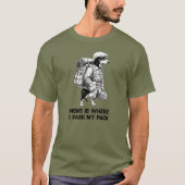 Adventurous Dachshund Hiker Home Is Where My Pack T-Shirt (Vorderseite)
