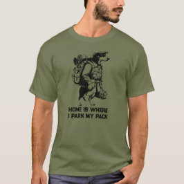 Adventurous Dachshund Hiker Home Is Where My Pack T-Shirt