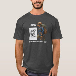 Adventurous Dachshund Hiker Home Is Where My Pack T-Shirt