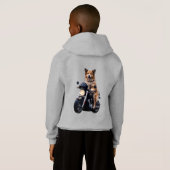 Adventurous Dog Reiten auf dem Motorrad - Kinderpu Hoodie (Schwarz voll)