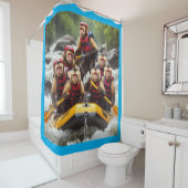 Adventurous Kapuzineraffen Whitewater Rafting Duschvorhang (Beispiel)