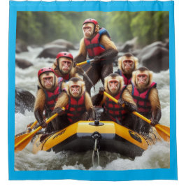 Adventurous Kapuzineraffen Whitewater Rafting Duschvorhang