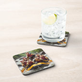 Adventurous Kapuzineraffen Whitewater Rafting Getränkeuntersetzer (Rechte Seite)