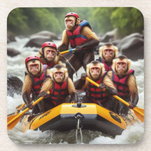 Adventurous Kapuzineraffen Whitewater Rafting Getränkeuntersetzer