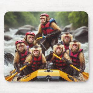 Adventurous Kapuzineraffen Whitewater Rafting Mousepad
