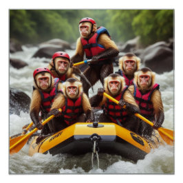 Adventurous Kapuzineraffen Whitewater Rafting Poster