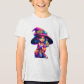 Adventurous Little Witch – Colorful Magic Travel  Tri-Blend Shirt (Vorderseite)