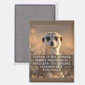 Adventurous Meerkat Living Magnet (Vorderseite/Rückseite)