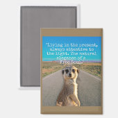 Adventurous Meerkat Living Magnet (Vorderseite/Rückseite)