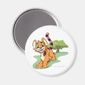 Adventurous orange Kougra auf Mystery Island Magnet (Vorderseite/Rückseite)