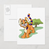 Adventurous orange Kougra auf Mystery Island Postkarte (Vorne/Hinten)