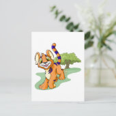 Adventurous orange Kougra auf Mystery Island Postkarte (Stehend Vorderseite)
