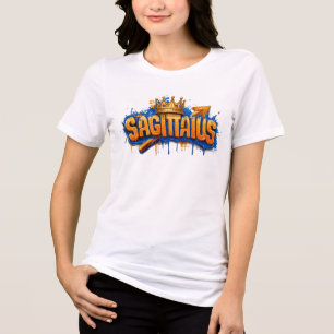Adventurous Sagittarius Zodiac Graffiti Airbrush Tri-Blend Shirt