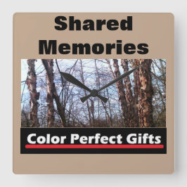Advertisement Shared Memories Birch Tree Quadratische Wanduhr