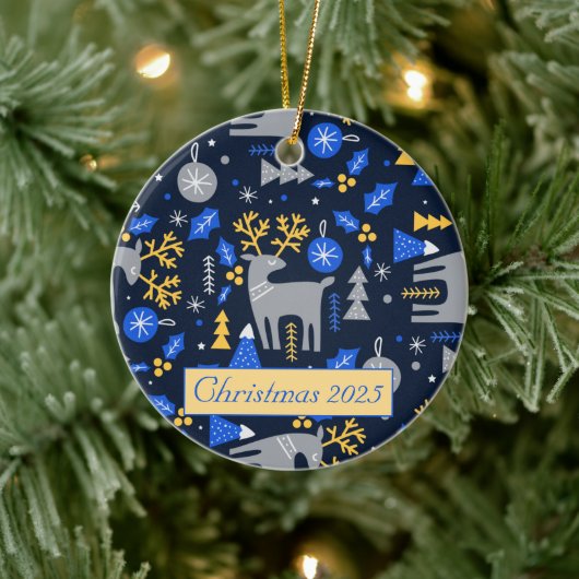 Advertising Weihnachten skandinavischen Stil Blue Keramik Ornament (Baum)