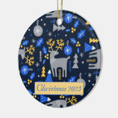 Advertising Weihnachten skandinavischen Stil Blue  Keramik Ornament (Links)