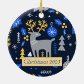 Advertising Weihnachten skandinavischen Stil Blue Keramik Ornament (Hinten)