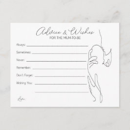 Advice and Wishes Mum To Be Card Baby Shower Games Begleitkarte