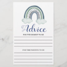 Advice Blue Baby Boy Shower Game