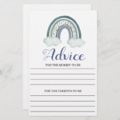 Advice Blue Baby Boy Shower Game (Vorne/Hinten)