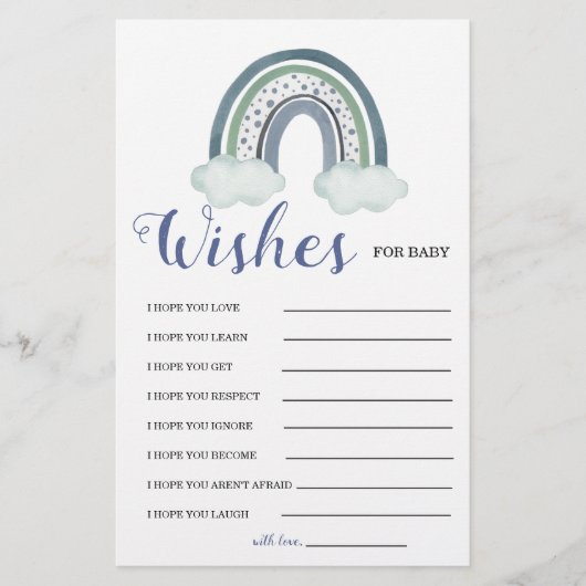 Advice Blue Baby Boy Shower Game (Vorderseite)