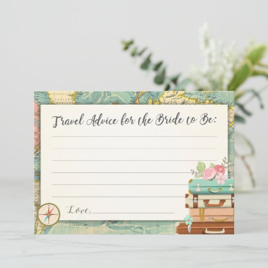 Advice Card Bride Brautparty Game Miss zu Mrs. Hinweiskarte (Stehend Vorderseite)