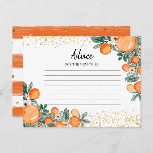 Advice Card Citrus Summer Orange Greenery Begleitkarte (Vorne/Hinten)