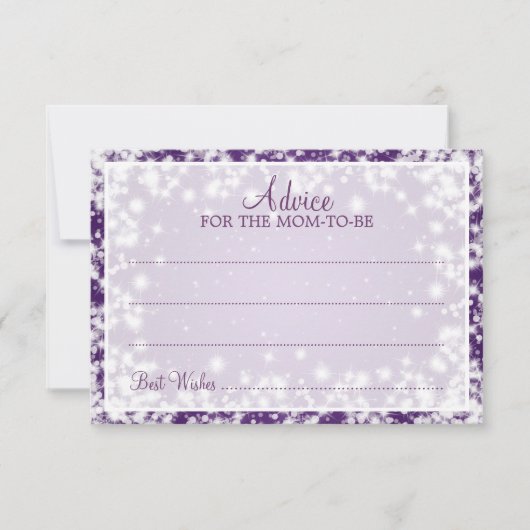 Advice Card Kinderdusche Wintersparkle Lila Einladung (Vorderseite)