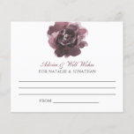 Advice Card Wedding Fall Florale Weinrost Elegante<br><div class="desc">Aquarellfarbene Blume staubige Rose bordeauxroten Hochzeitsratgeber Karten für Ihre Hochzeit Empfang.</div>