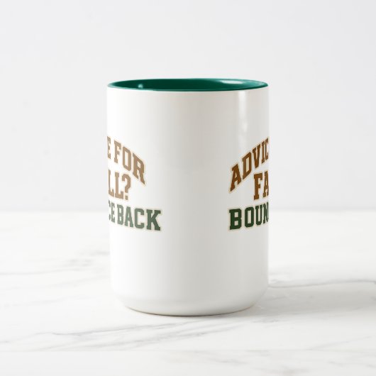 Advice for Fall Bounce Back Design Zweifarbige Tasse (Mittel)