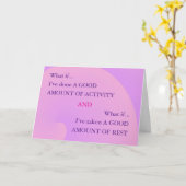 Advice for pacing ME/CFS encouragment card Karte (Gelbe Blume)