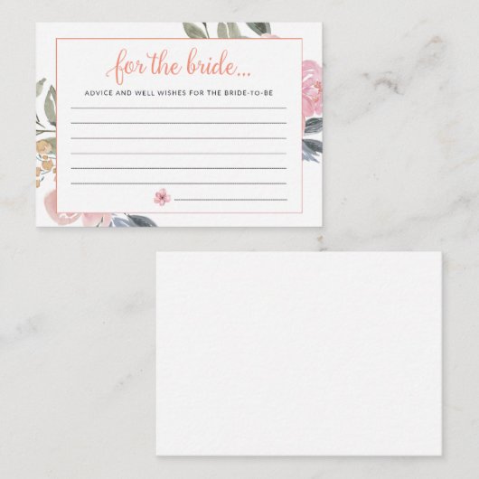 Advice for the Bride Bridal shower Game Begleitkarte (Vorne/Hinten)