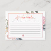 Advice for the Bride Bridal shower Game Begleitkarte (Vorderseite)