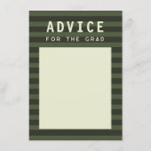Advice for the Grad Modern Green Sporty Stripes Begleitkarte (Vorderseite)