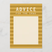 Advice for the Grad Modern Yellow Sporty Stripes Begleitkarte (Vorderseite)