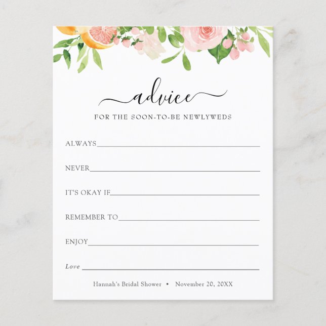 Advice for the Newlyweds (Vorderseite)