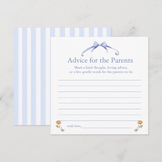 advice for the parents hinweiskarte (Vorne/Hinten)