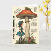 Advice from a Caterpillar Alice in Wonderland Card Karte (Gelbe Blume)