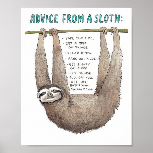 Advice from a sloth art poster (Vorne)