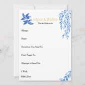 Advice & Wishes  Bridal shower Blue Chinoiserie (Vorderseite)