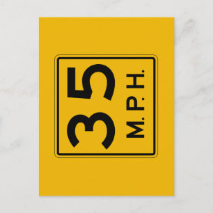Advisory Speed English, Traffic Warning Sign, USA Postkarte
