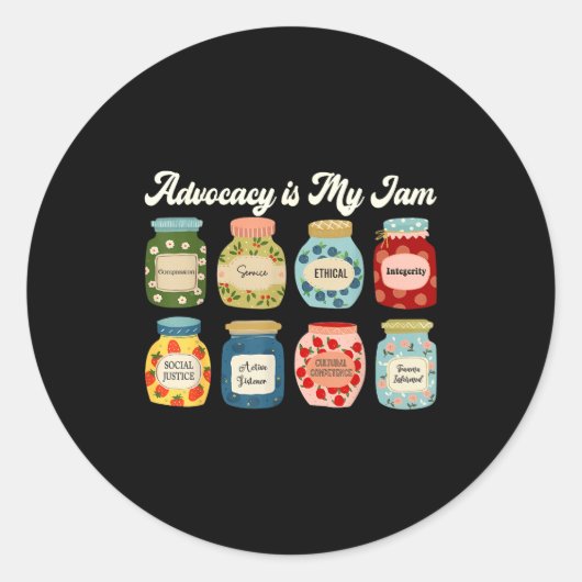 Advocacy Is My Jam Social Justice Equality Awarene Runder Aufkleber (Vorderseite)